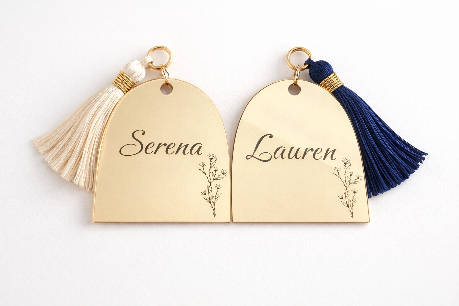 Personalized Acrylic Name Tags with Tassel | Engraved Place Cards | Wedding Table Settings | Custom Favor Tags | Elegant Guest Names
